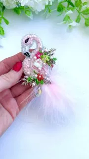 Брошь «Фламинго»