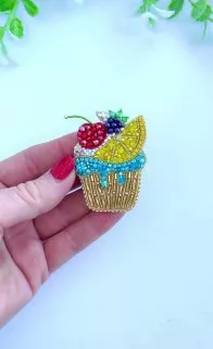 Броши: Капкейк и Пирожное