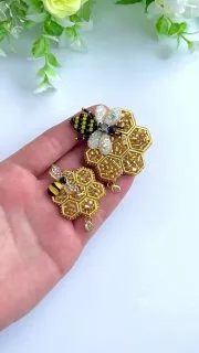 Броши: Соты и Мед