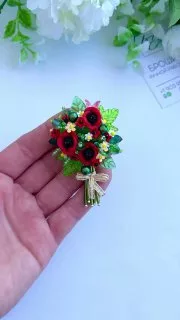 Брошь «Маки»