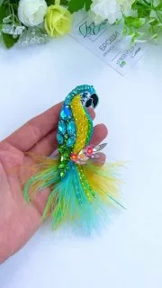 Броши: Попугай и Ара