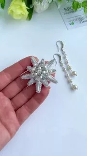 Комплект: брошь и серьги