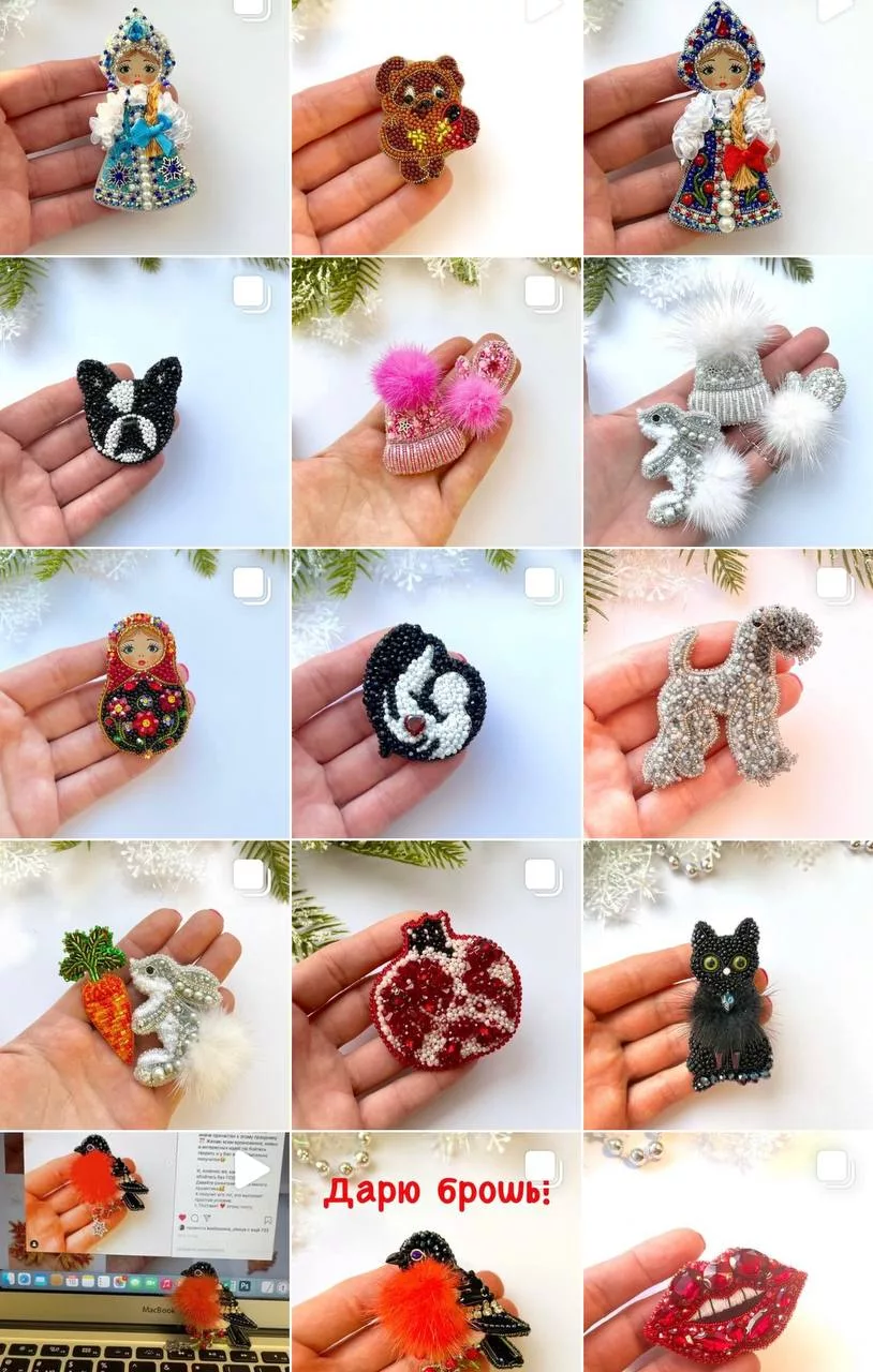 Подборка ярких брошей