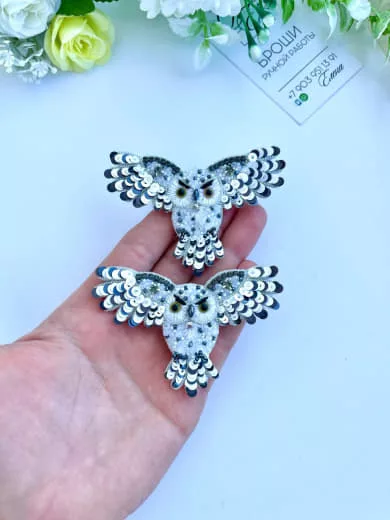 Брошь «Полярная сова»