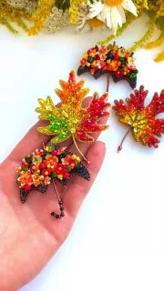 Брошь «Осенний лист»