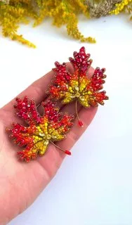 Брошь «Осенний лист»