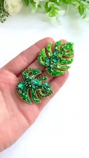 Броши: Лист и Монстера