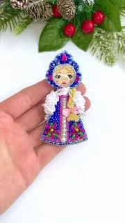 Броши: Матрешка и Девушка