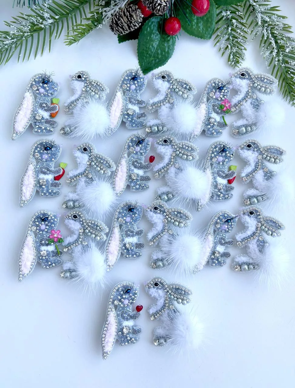 Броши: Кролик, Зайка и Зайчик