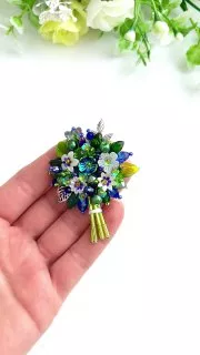 Брошь «Букет цветов»