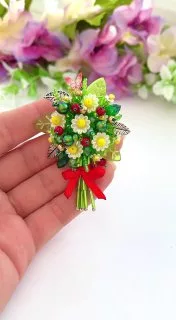 Брошь «Букет цветов»