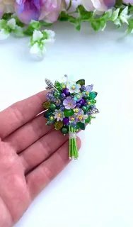 Брошь «Букет цветов»
