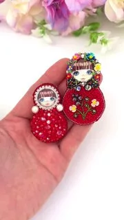 Броши: Неваляшка, Матрешка и Милаяброшь