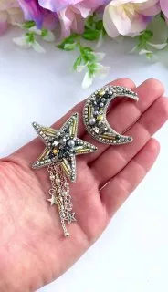 Броши: Звезда и Месяц