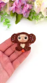 Броши: Чебурашка и Мультяшка