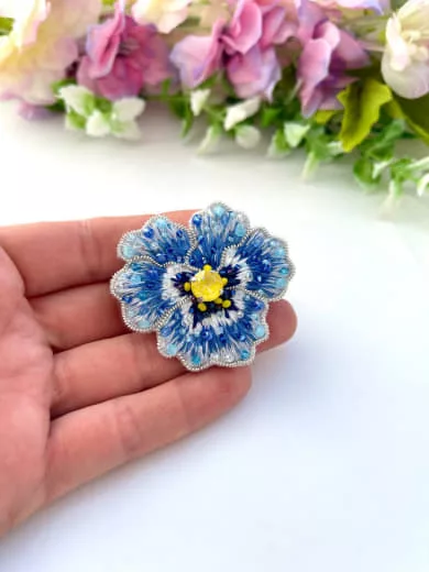 Брошь «Анютины глазки»