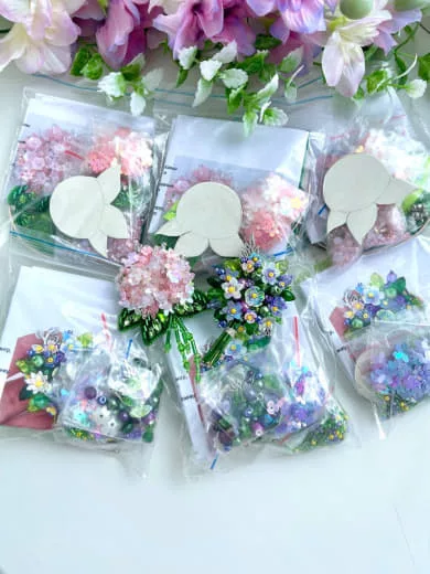 Набор для вышивки броши «Гортензия»