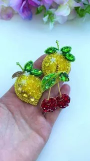 Броши: Лимон и Вишня