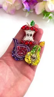 Броши: Груша, Яблоко и Инжир