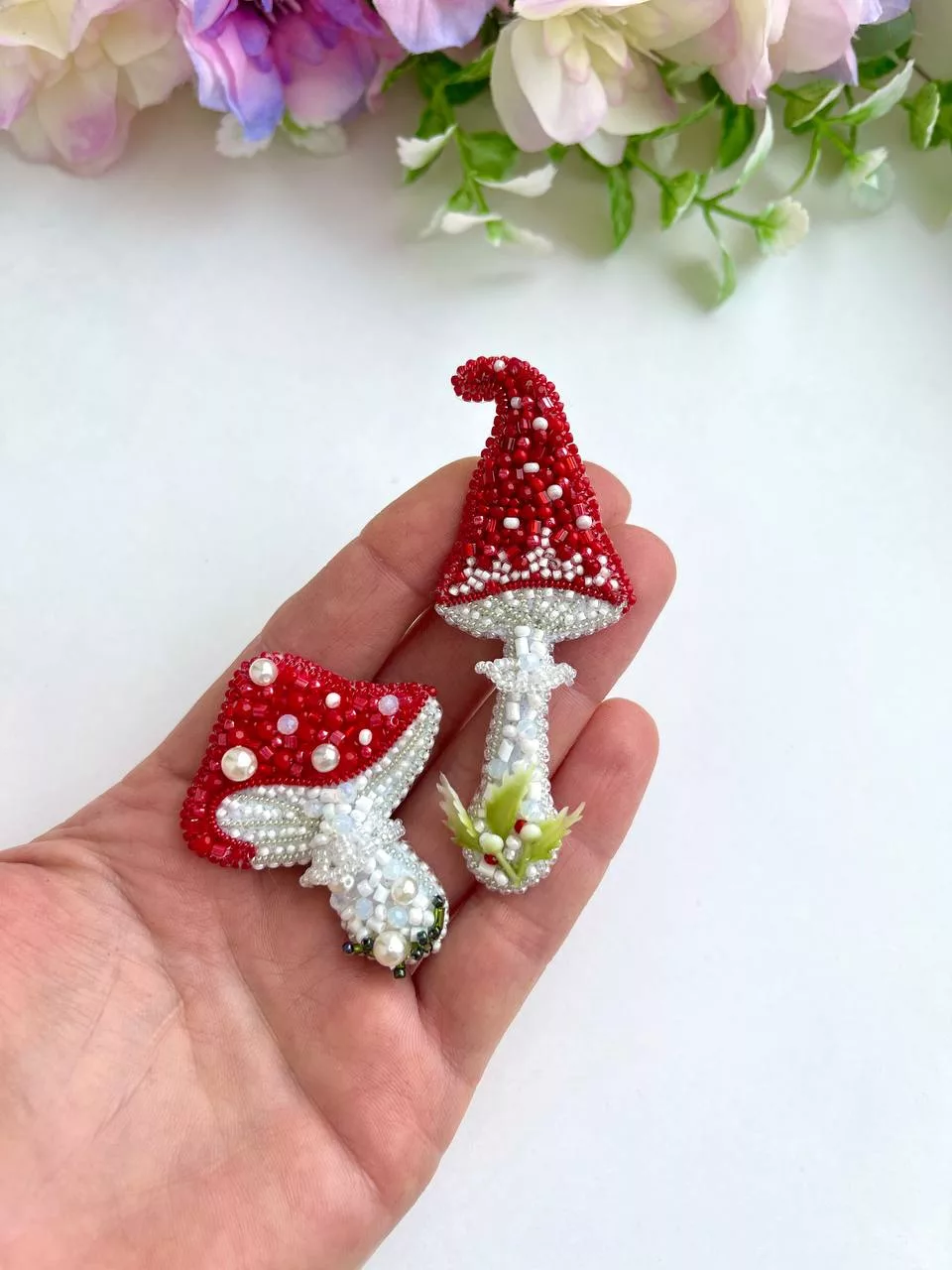 Броши: Гриб и Мухомор