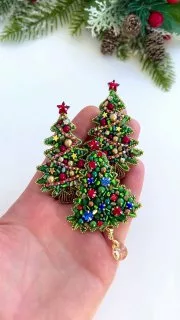 Броши: Ёлочка и Ёлочка с подвеской