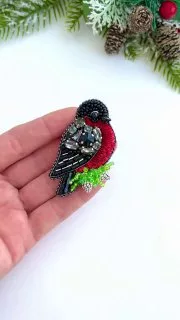 Брошь «Снегирь»