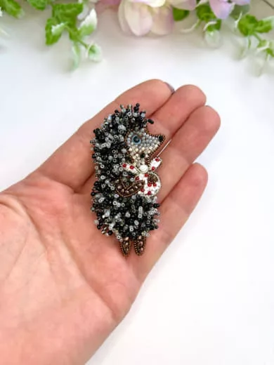 Брошь «Ежик в тумане»