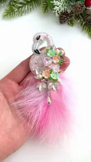 Брошь «Фламинго»