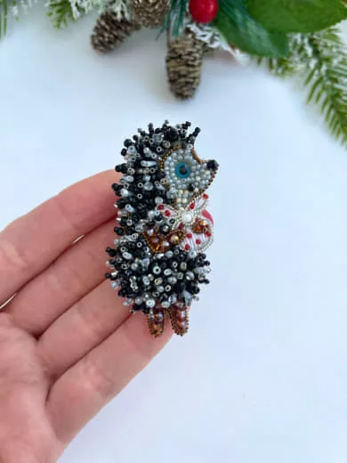 Брошь «Ежик в тумане»