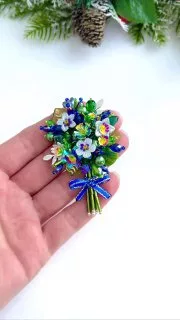 Брошь «Букет цветов»