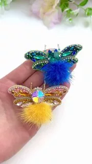 Броши: Мотылек, Светлячок и Бабочка
