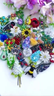 Броши: Мак, Ромашки и Тюльпан