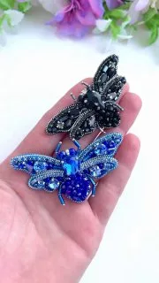 Броши: Мотылек и Бабочка