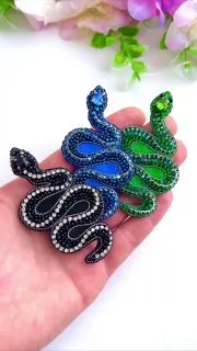 Броши: Змейка и Змея