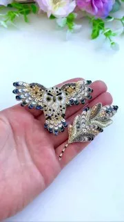 Броши: Сова, Перо и Перышко