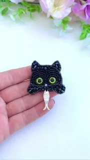 Броши: Котенок и Кошка