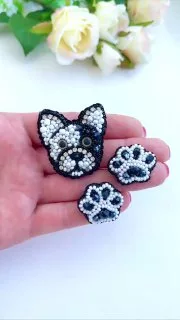 Броши: Собака, Лапки и Щенок