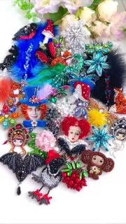 Броши: Белочка, Мотылек и Стрекоза