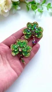 Броши: Клевер и Лист