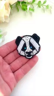 Броши: Панда и Медведь