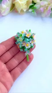 Брошь «Букет цветов»