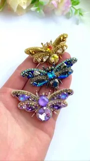 Броши: Светлячок, Бабочка и Мотылек 5х3 см, цена