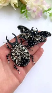Броши: Мотылек, Светлячок и Жук