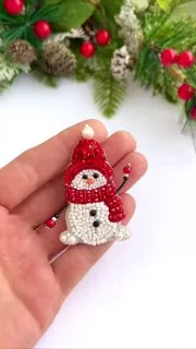 Брошь «Снеговик»