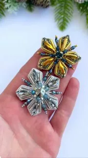 Броши: Снежинка и Звезда