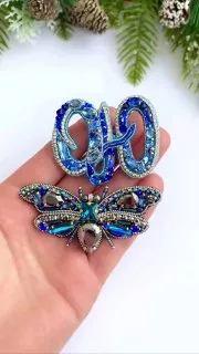 Броши: Буква, Инициалынв и Мотылек