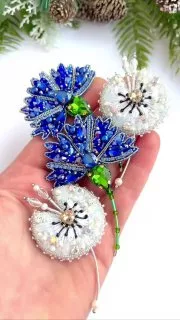 Броши: Василек и Одуванчик