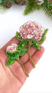 Броши: Пион, Цветок и Бутон