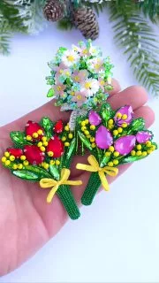 Броши: Тюльпаны и Букет тюльпанов