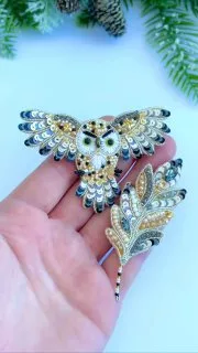 Броши: Сова и Перо